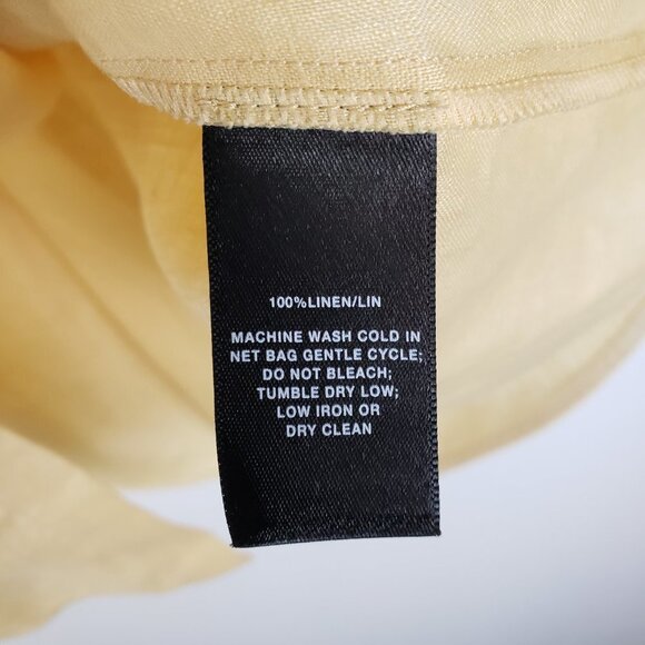 Lafayette 148 Sublime Justice Top Yellow Linen Button Up Boxy Shirt Size Large - Picture 6 of 8